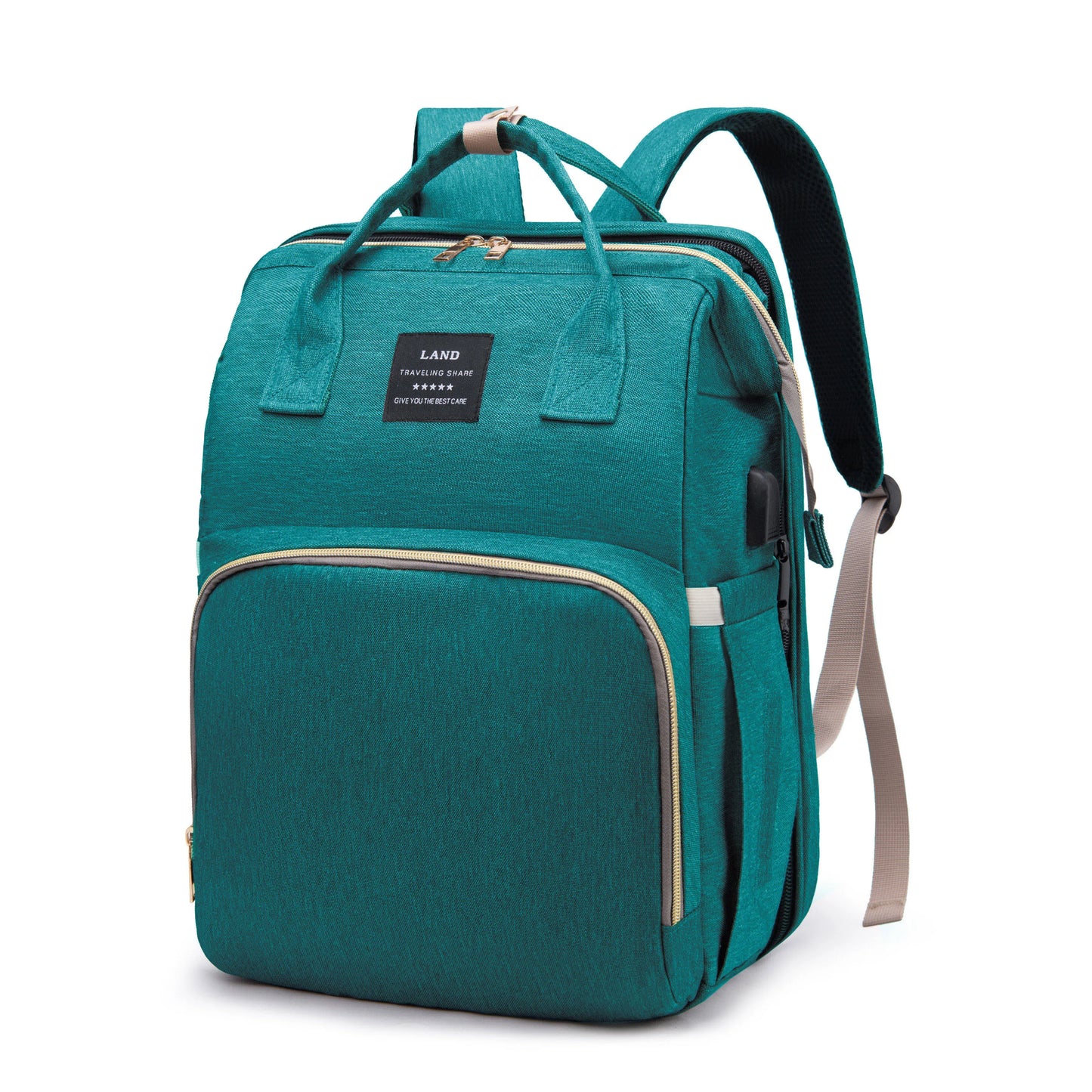 Lightweight New-Mum Nappy Bag With Portable Folding Crib