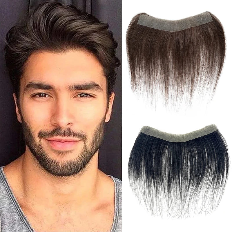 6inches Human Hair Men Front Toupee