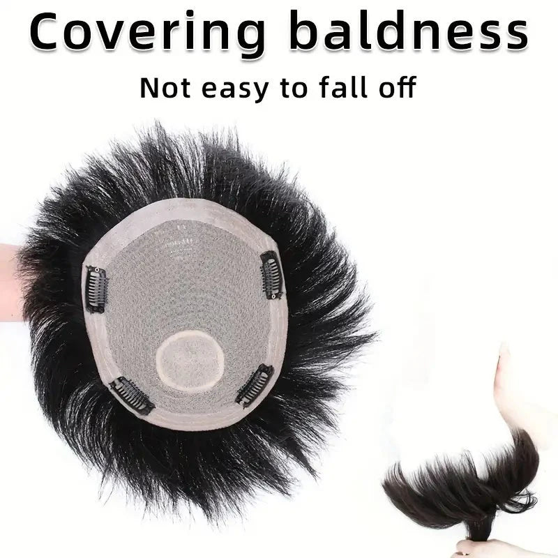 Men's Invisible Natural Looking Human Hair Topper
