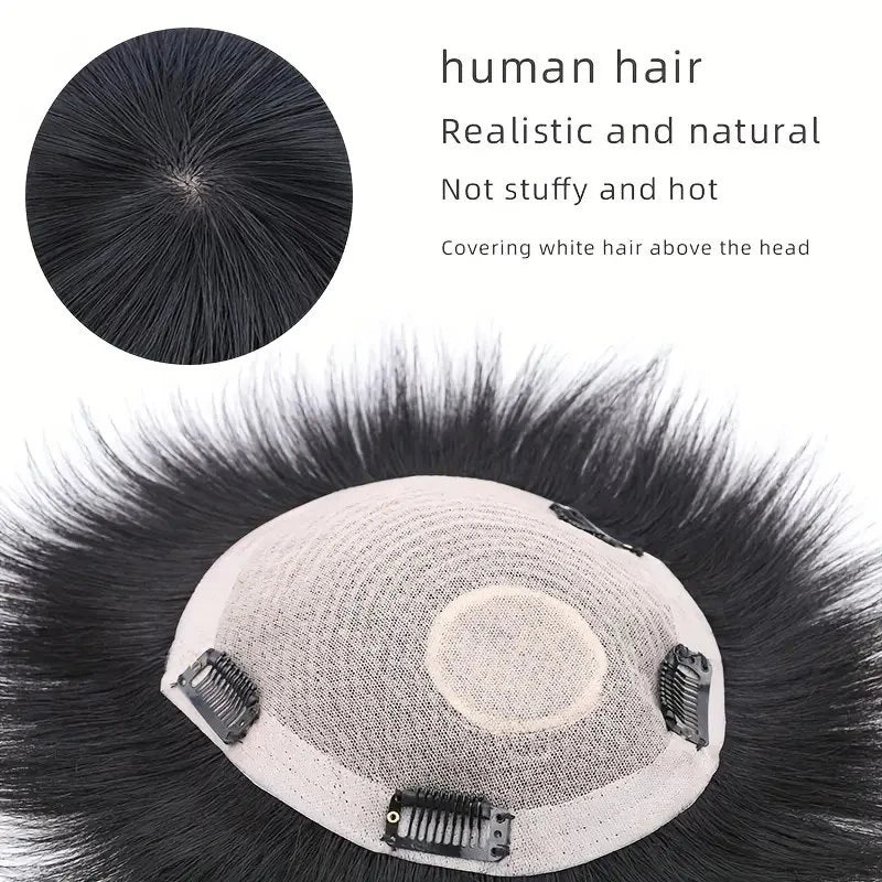 Men's Invisible Natural Looking Human Hair Topper