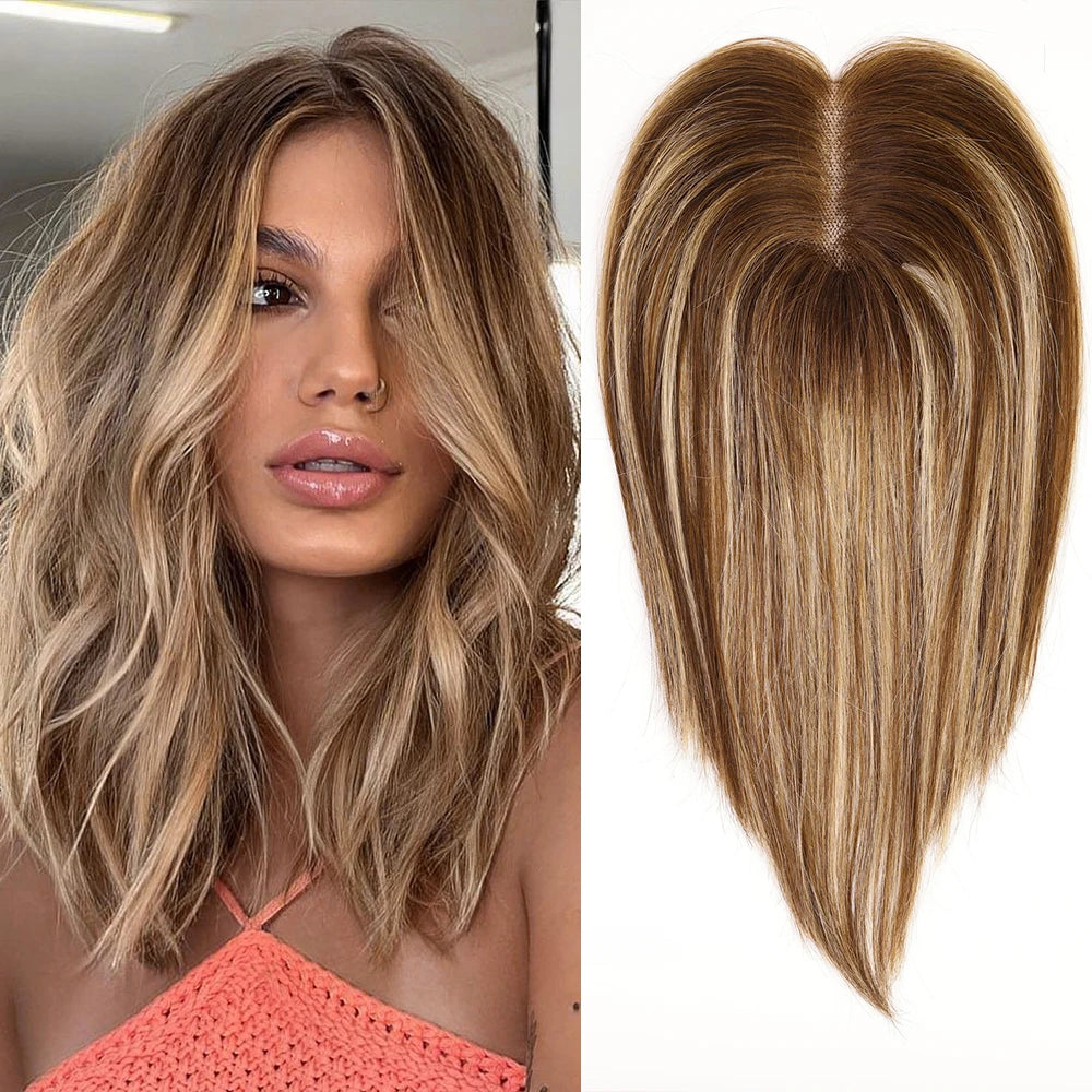 12 Inches Lace Base Human Hair Topper