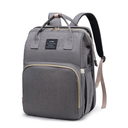 Lightweight New-Mum Nappy Bag With Portable Folding Crib