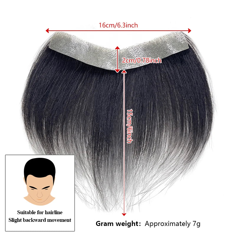 6inches Human Hair Men Front Toupee