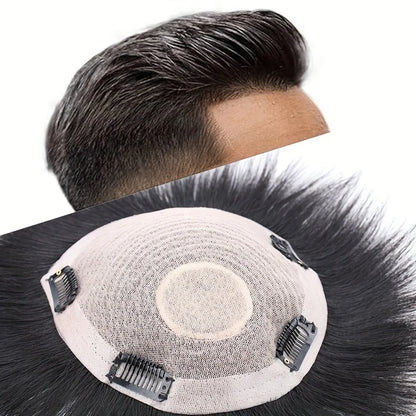 Men's Invisible Natural Looking Human Hair Topper