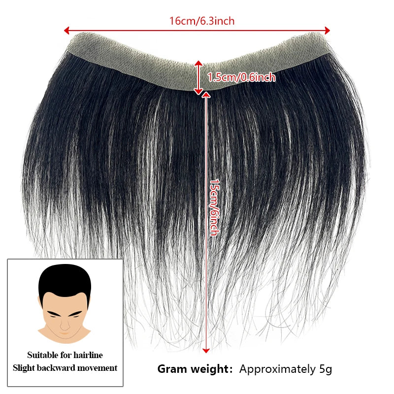 6inches Human Hair Men Front Toupee