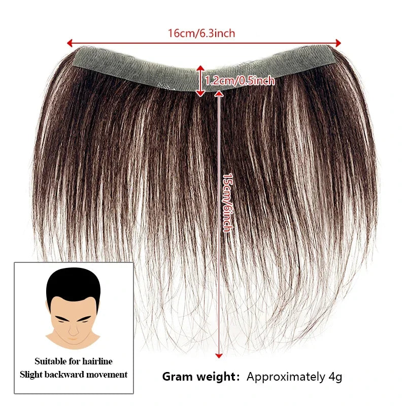 6inches Human Hair Men Front Toupee