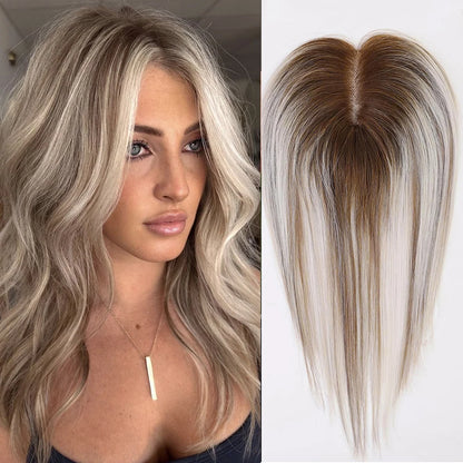 12 Inches Lace Base Human Hair Topper