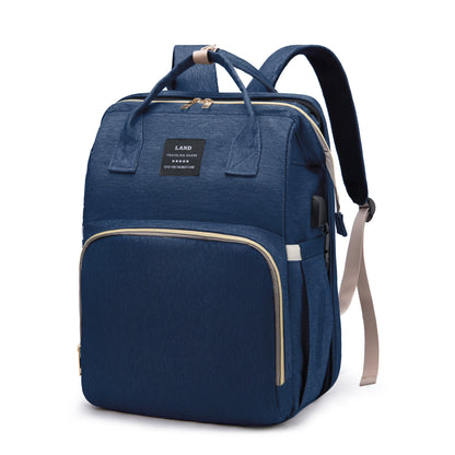 Lightweight New-Mum Nappy Bag With Portable Folding Crib
