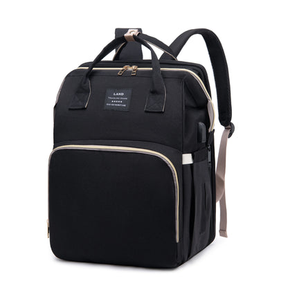 Lightweight New-Mum Nappy Bag With Portable Folding Crib