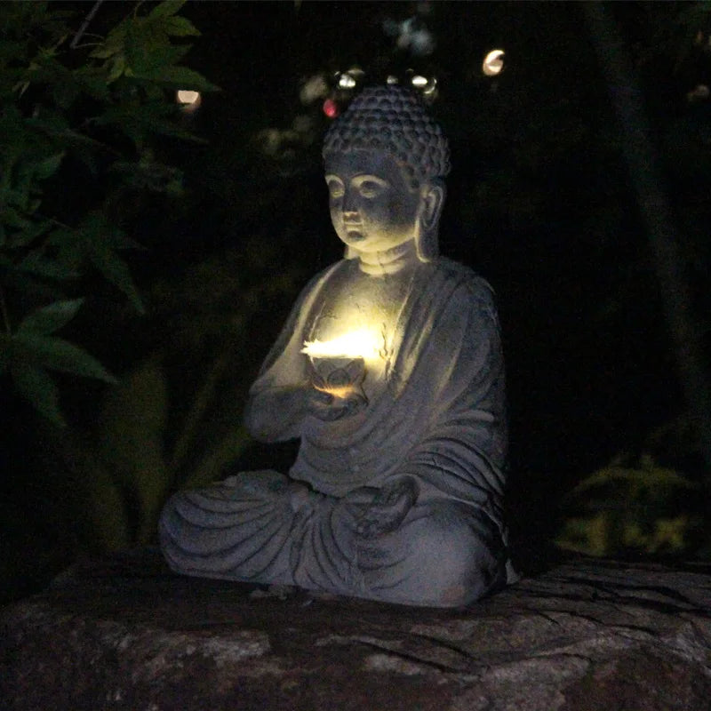 Solar Powered Garden Buddha Statue