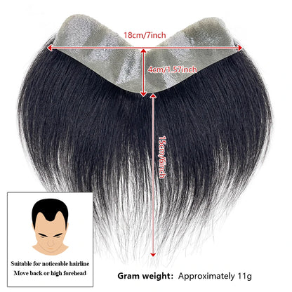 6inches Human Hair Men Front Toupee