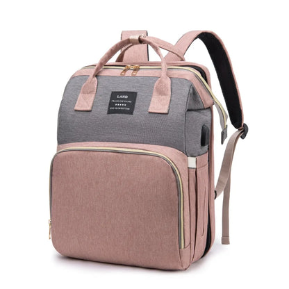 Lightweight New-Mum Nappy Bag With Portable Folding Crib