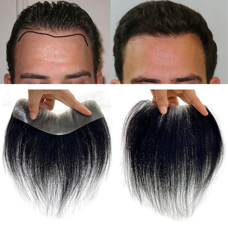 6inches Human Hair Men Front Toupee