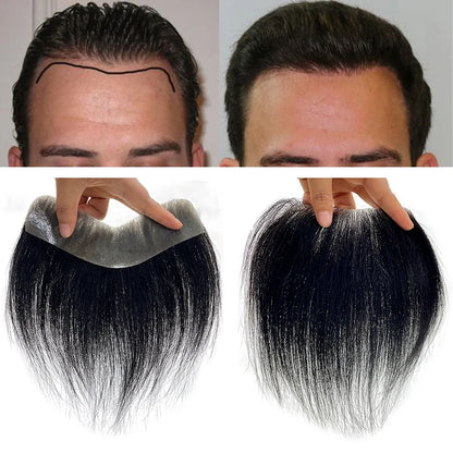 6inches Human Hair Men Front Toupee