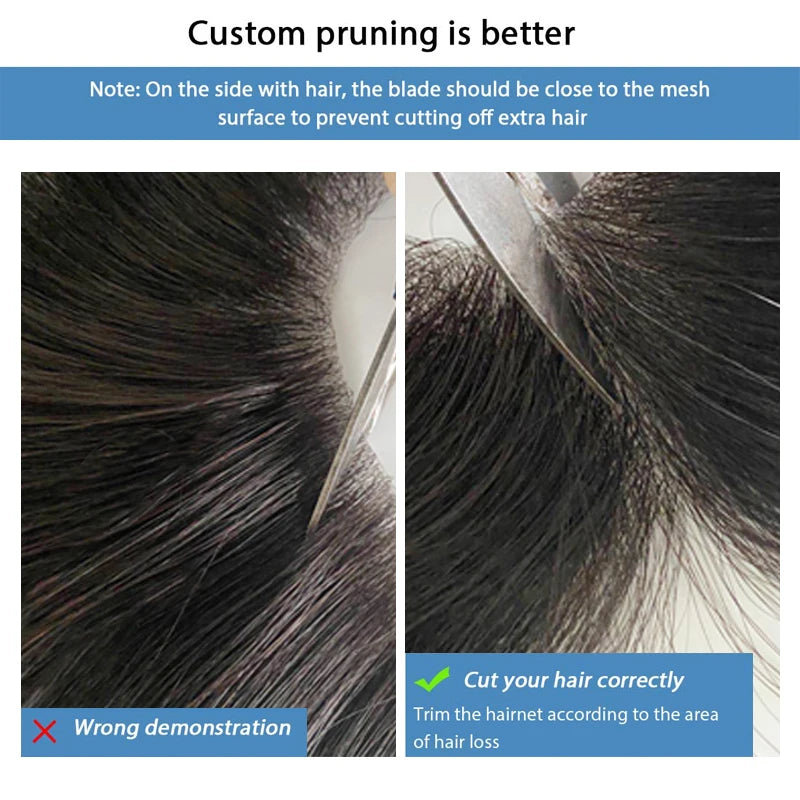 6inches Human Hair Men Front Toupee