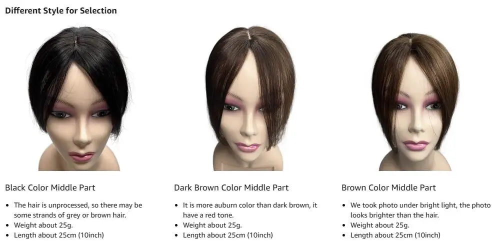 Human Hair Toppers Clip In Hairpieces For Women