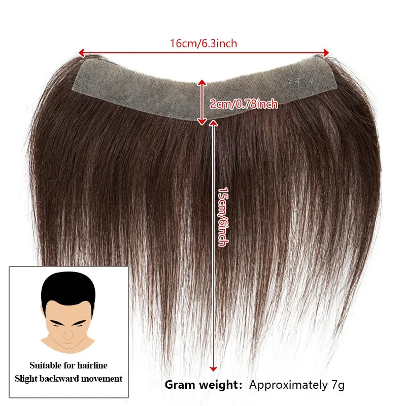 6inches Human Hair Men Front Toupee